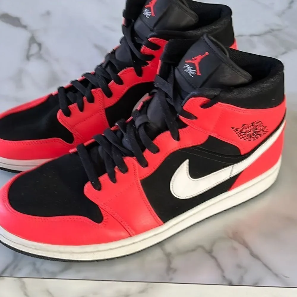 Nike Air Jordan 1 Retro Mid 'Infrared 23' Mens Sneakers Size 12 (Authentic)